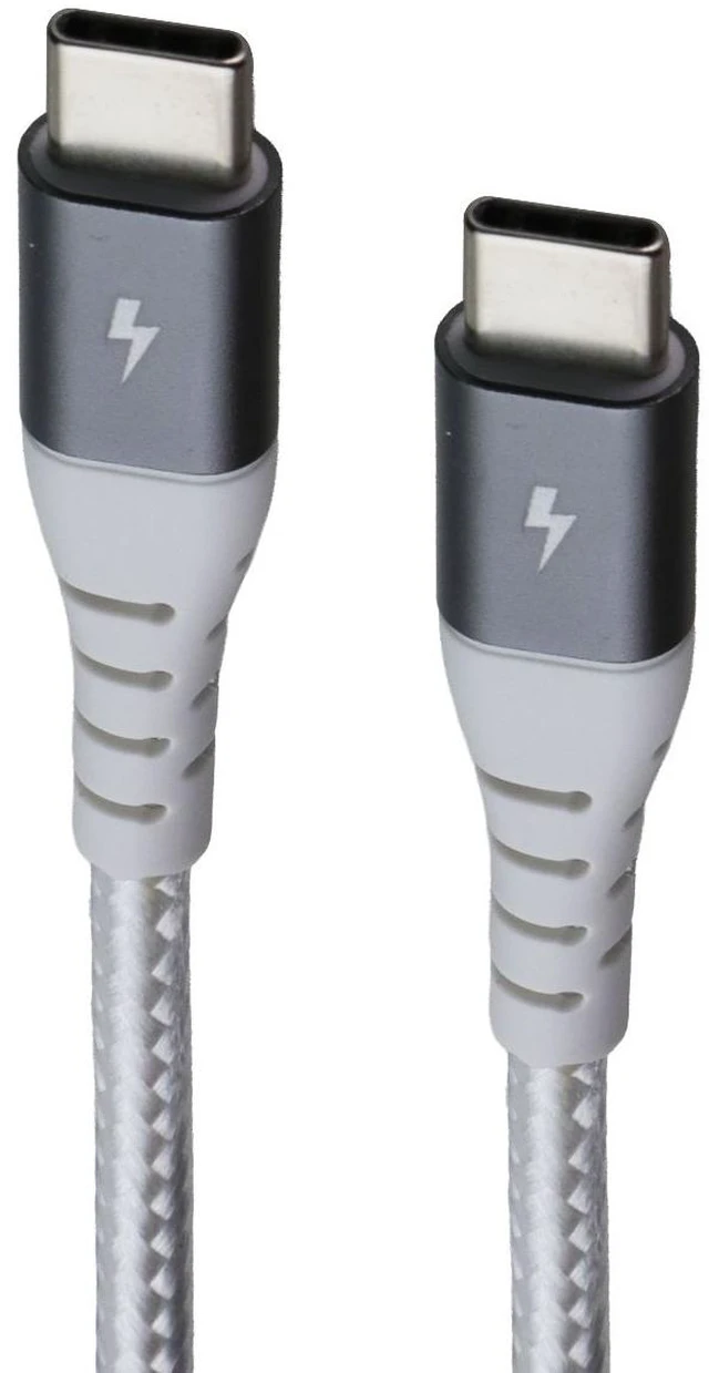 Main image of TekYa (240W/8-Foot) High Capacity Braided Cable - USB-C to USB-C - White