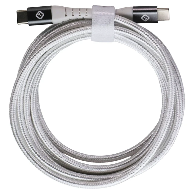 Alt view image 2 of 2 - TekYa (240W/8-Foot) High Capacity Braided Cable - USB-C to USB-C - White