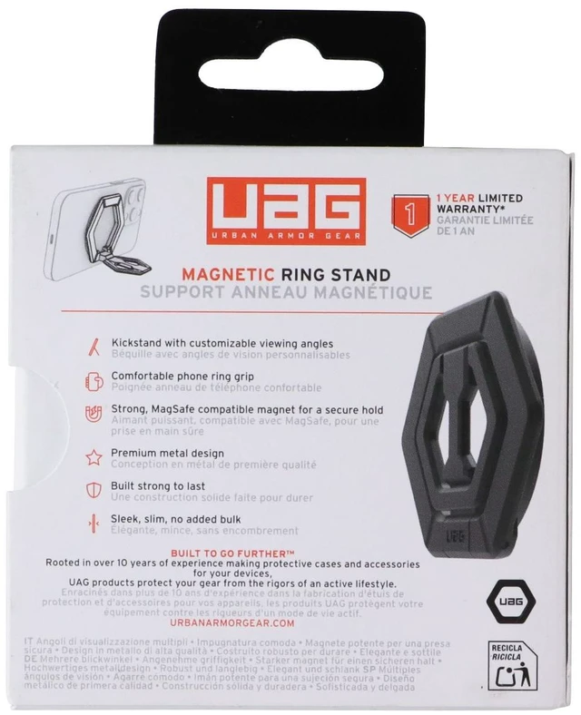 Alt view image 2 of 2 - Urban Armor Gear UAG Magnetic Ring Stand with MagSafe - Black/Black