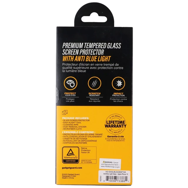 Alt view image 2 of 2 - Gadget Guard Glass with Anti Blue Light for Apple iPhone 15