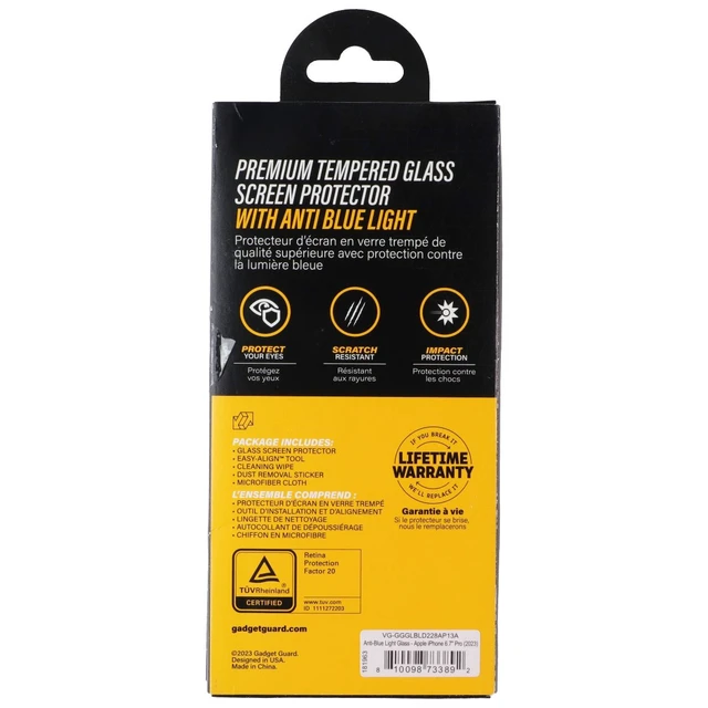 Alt view image 2 of 2 - Gadget Guard Glass with Anti Blue Light for Apple iPhone 15 Pro Max