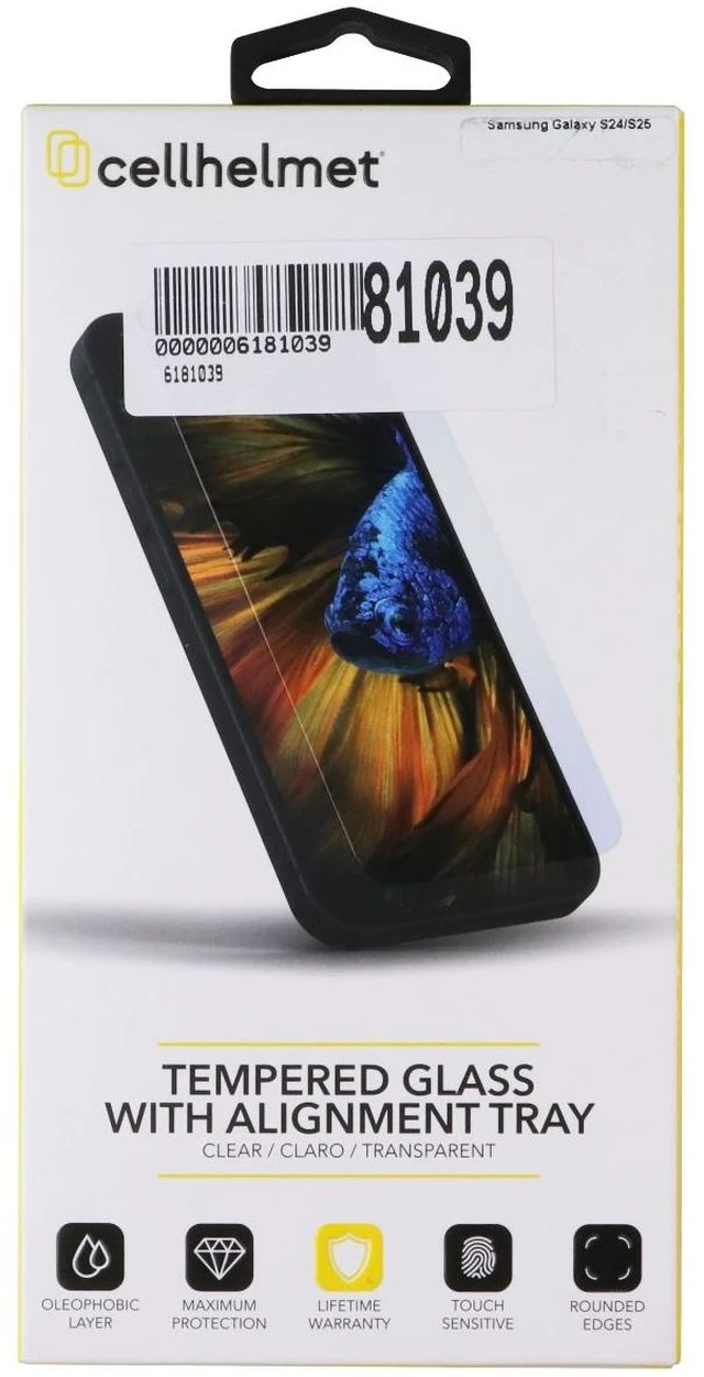 Main image of CellHelmet Tempered Glass Screen with Alignment Tray for Samsung Galaxy S25/S24