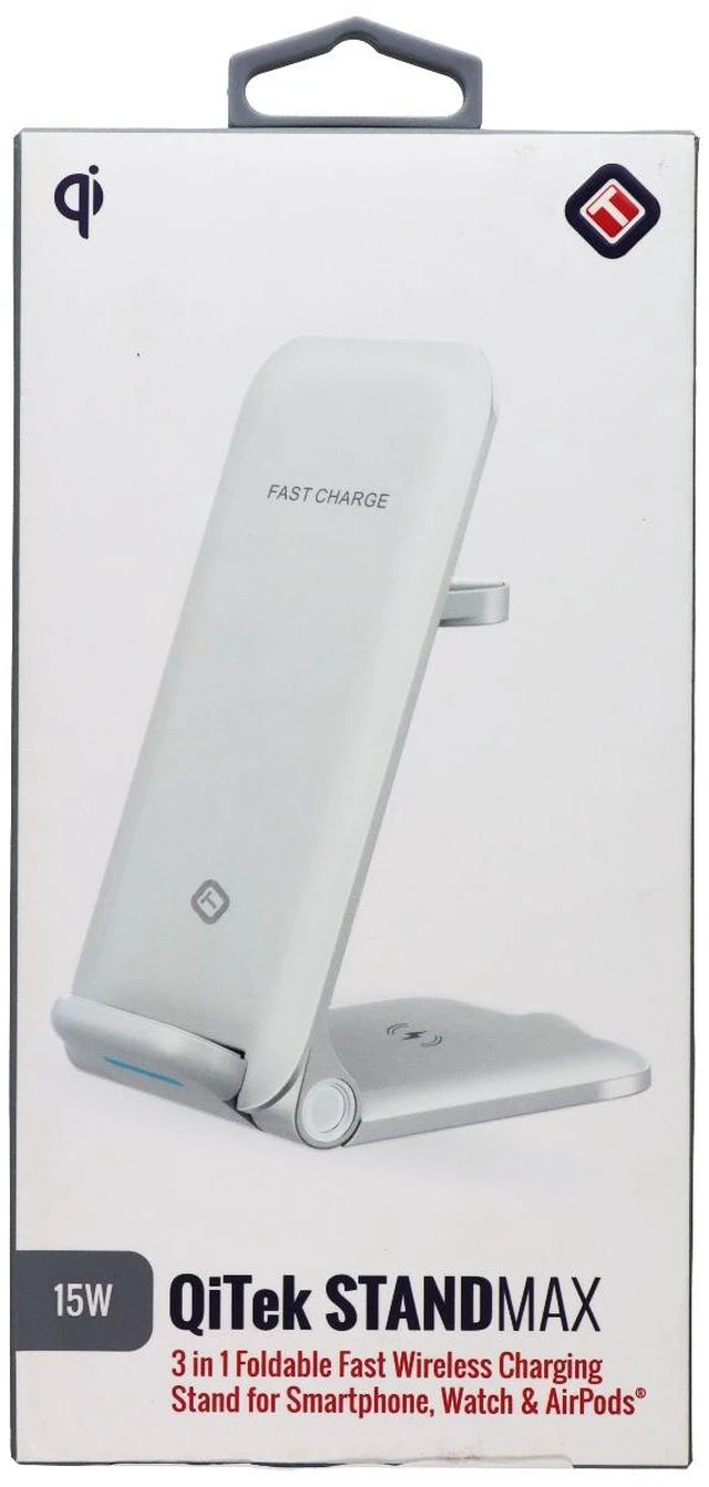 Main image of Tekya QiTek StandMax (15W) 3-in-1 Foldable Fast Wireless Charge Stand - White