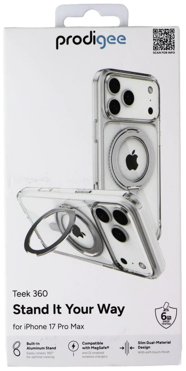Main image of Prodigee Teek 360 Kickstand Case for MagSafe for Apple iPhone 17 Pro Max - Clear
