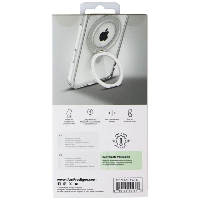 Alt view image 2 of 2 - Prodigee Teek 360 Kickstand Case for MagSafe for Apple iPhone 17 Pro Max - Clear