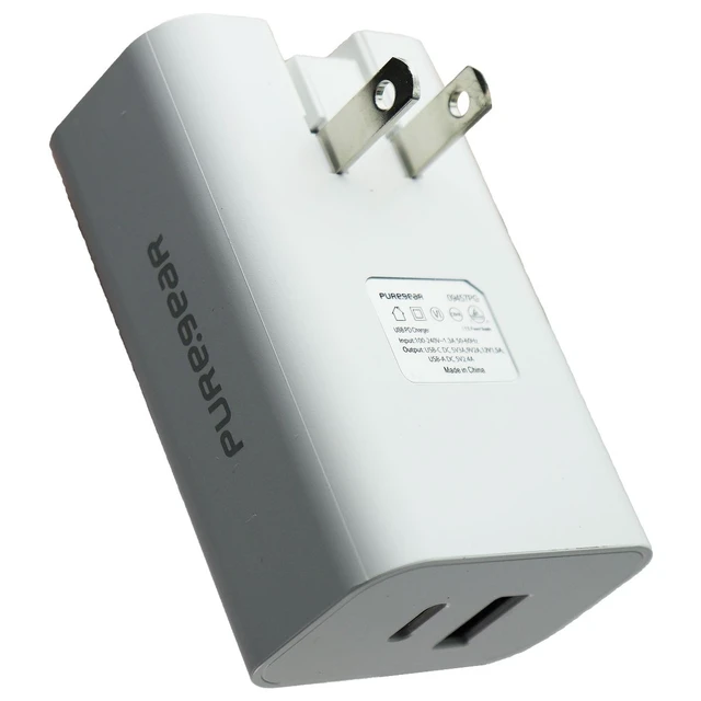 Alt view image 2 of 3 - PureGear LightSpeed 30W Dual USB-A/USB-C Port Wall Charger - White