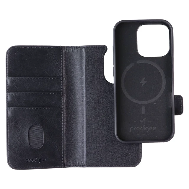 Alt view image 3 of 3 - Prodigee Folio Mag Wallet MagSafe Case for Apple iPhone 16 Pro - Black
