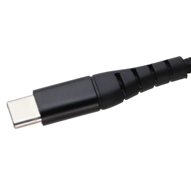 Alt view image 3 of 3 - TekYa (6-Foot) Braided Cable - Power Delivery USB-C to USB-C - Black