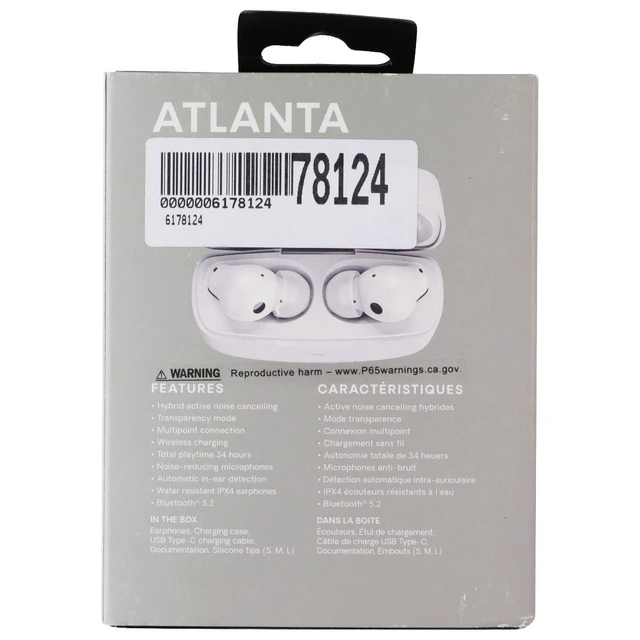 Alt view image 2 of 2 - Urbanista Atlanta Active Noise Cancelling True Wireless Earbuds - Pure White