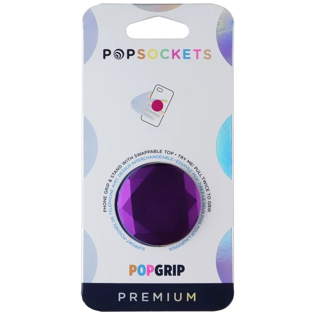 Alt view image 2 of 3 - PopSockets PopGrip Phone Grip & Stand with Swappable Top - Diamond Mystic Violet