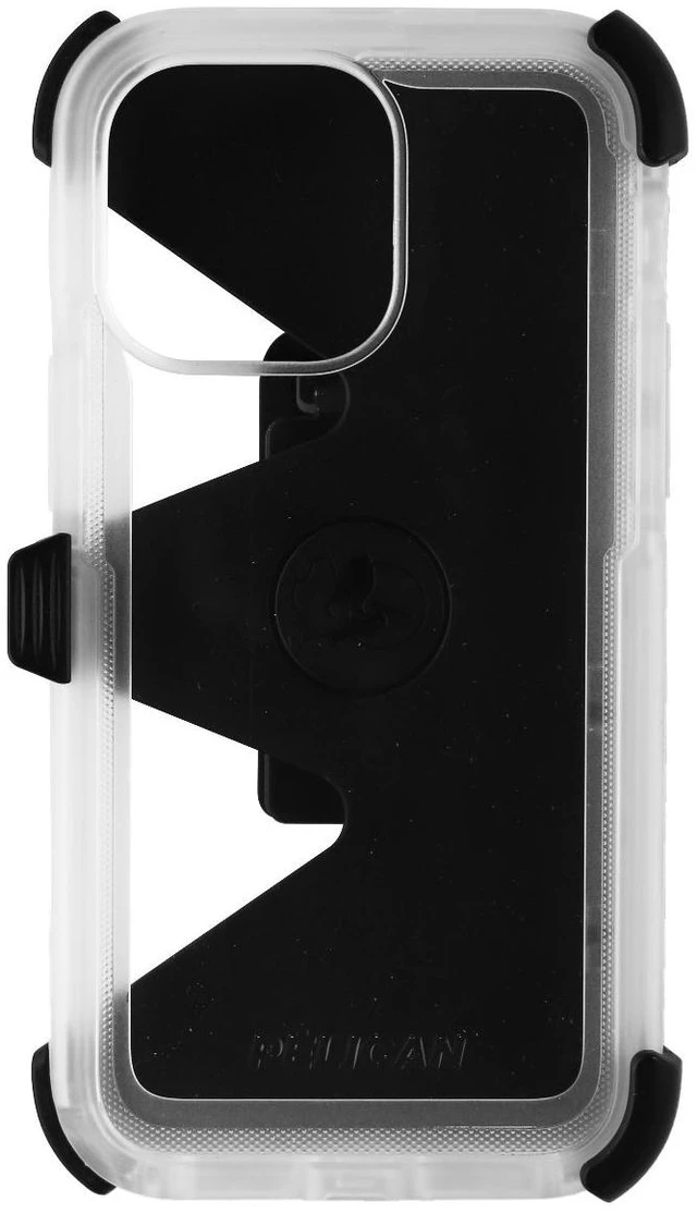 Alt view image 3 of 3 - Pelican Voyager Series Case & Holster for iPhone 14 Pro Max - Clear/Black