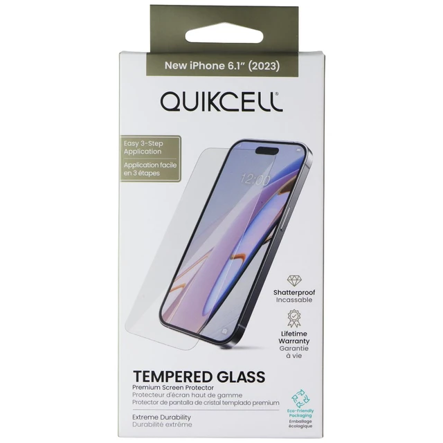 Alt view image 2 of 2 - Quikcell Tempered Glass Screen Protector for Apple iPhone 15