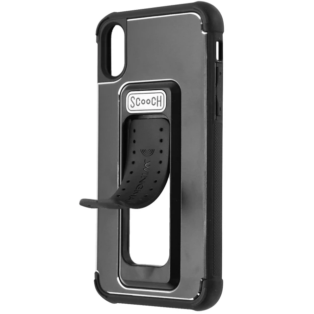 Alt view image 3 of 3 - Scooch Wingman Series 5-in-1 Metallic Case Cover for Apple iPhone X (10) - Black