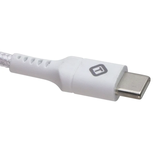 Alt view image 2 of 3 - TekYa (6-Foot) Braided Cable - Power Delivery USB-C to USB-C - White