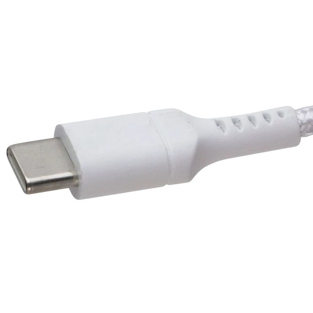 Alt view image 3 of 3 - TekYa (6-Foot) Braided Cable - Power Delivery USB-C to USB-C - White