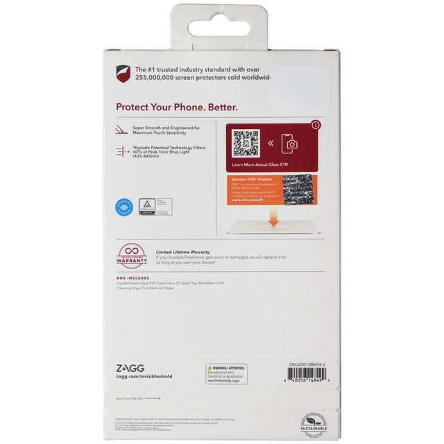 Alt view image 2 of 5 - ZAGG Invisible Shield (Glass XTR) Screen Protector for iPhone 13 Pro Max - Clear