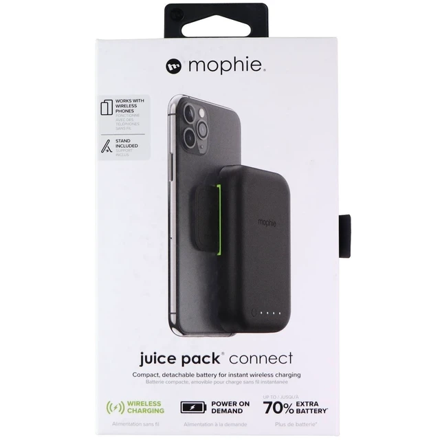 Alt view image 5 of 5 - Mophie Juice Pack Connect 5,000mAh Battery Attachment for Qi Phones - Black