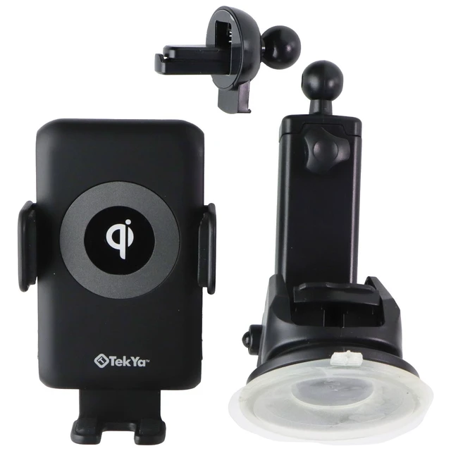 Alt view image 3 of 7 - Auto-Tek Smart Charge Car Mount with Qi Charging - Black (UNICHG18774)