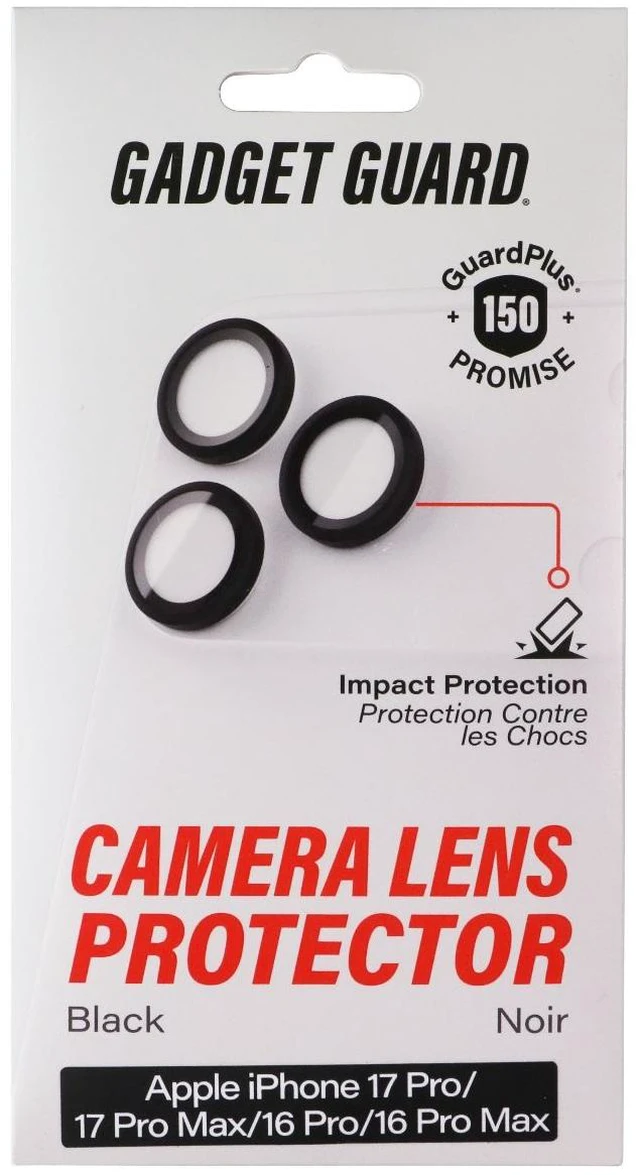 Main image of Gadget Guard Camera Lens Protector Set for iPhone 17 Pro & 17 Pro Max - Black