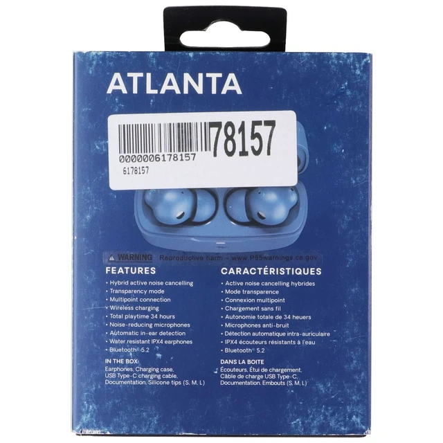 Alt view image 2 of 2 - Urbanista Atlanta Active Noise Cancelling True Wireless Earbuds - Steel Blue