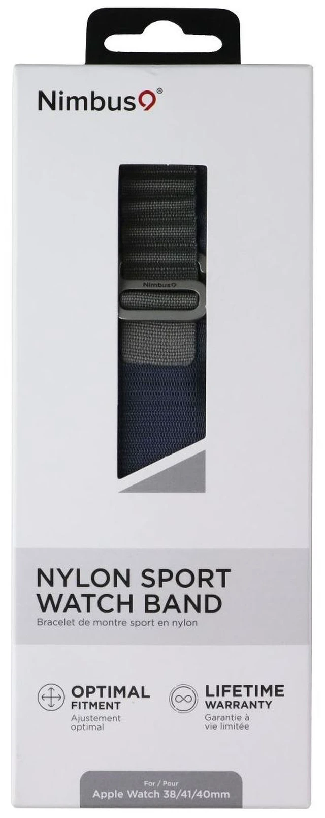 Main image of Nimbus9 Nylon Sport Band for Apple Watch 38/41/40mm (Small Cases) - Gray/Blue