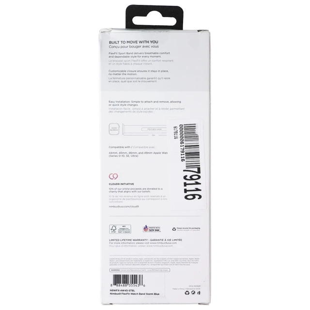 Alt view image 2 of 2 - Nimbus9 Flexible Sport Watch Band for Apple Watch 44/45/46/49mm - Storm Blue