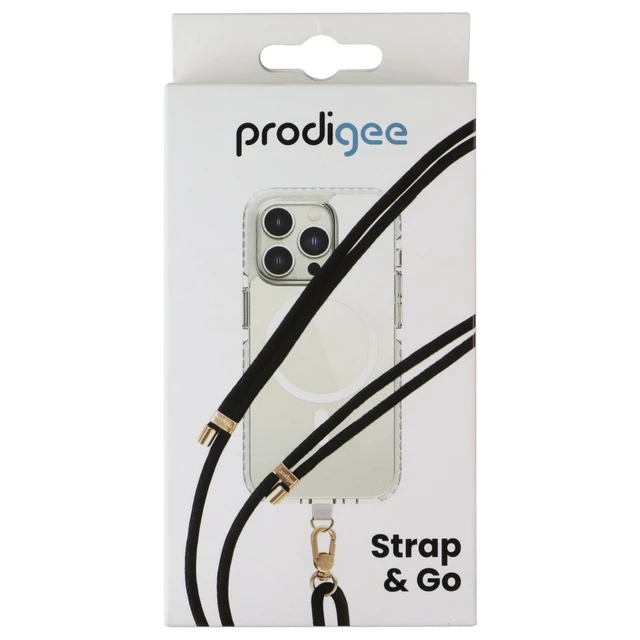 Alt view image 2 of 3 - Prodigee Strap And Go Adjustable Lanyard For Phones Black Gold