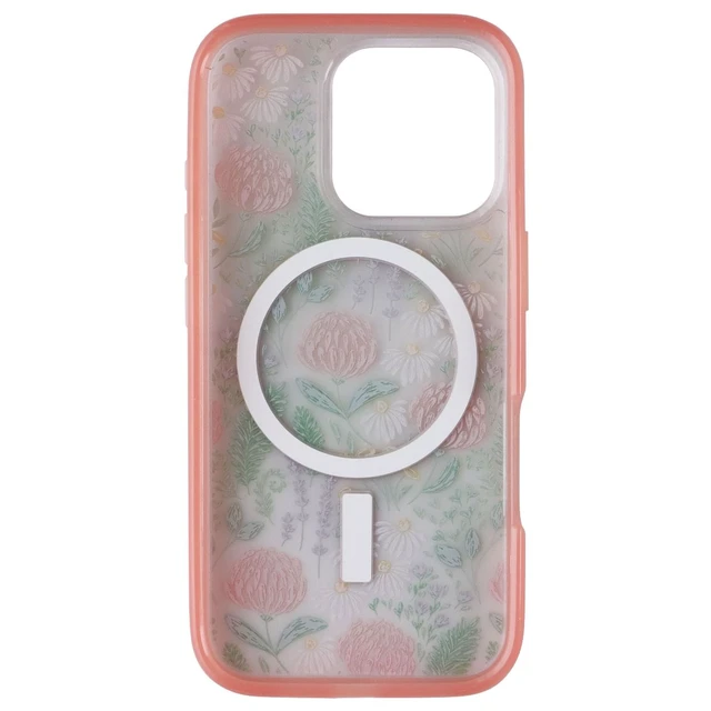Alt view image 3 of 3 - OtterBox Symmetry Series MagSafe Case for iPhone 16 Pro - Peachy Bloom Pink