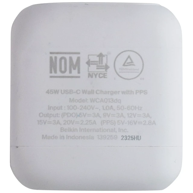 Alt view image 4 of 4 - Belkin 45W USB-C Wall Charger with PPS (WCA013dq) - White