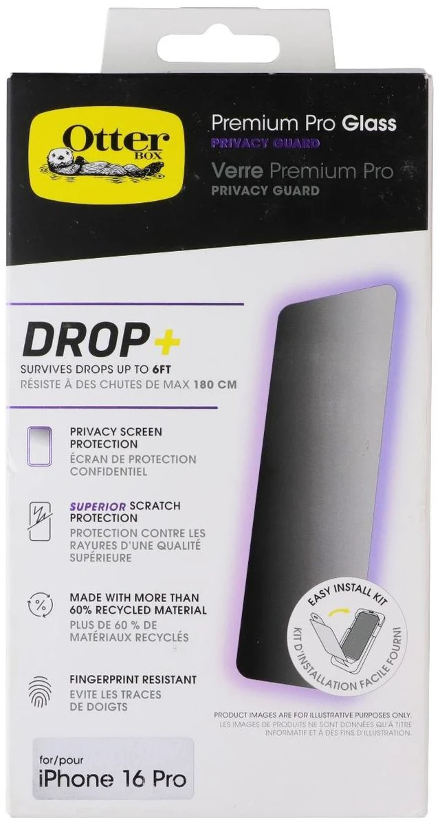 Main image of OtterBox Premium Pro Glass Screen Protector for Apple iPhone 16 Pro - Privacy