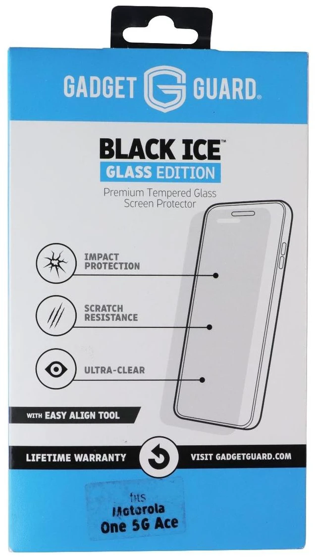 Main image of Gadget Guard Black Ice Tempered Glass Screen Protector for Motorola One 5G Ace