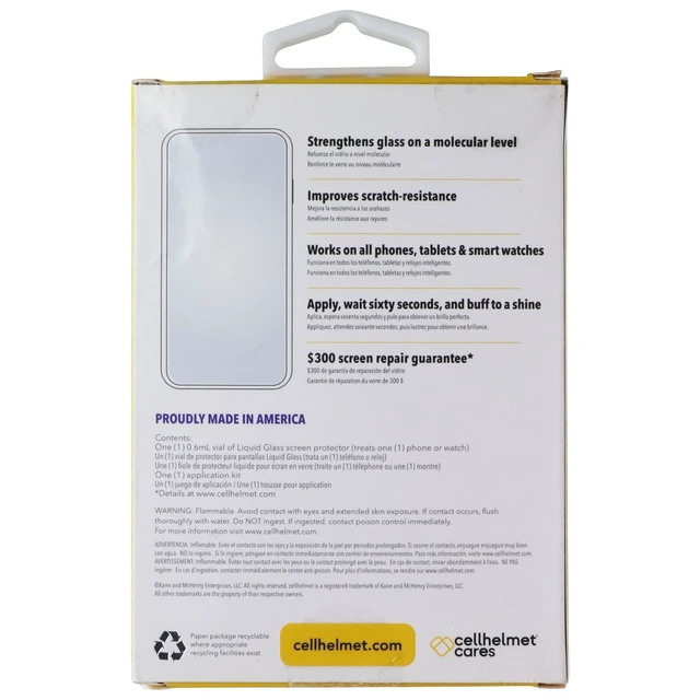 Alt view image 2 of 2 - CellHelmet Liquid Glass 300 Screen Protector - Clear .6mL