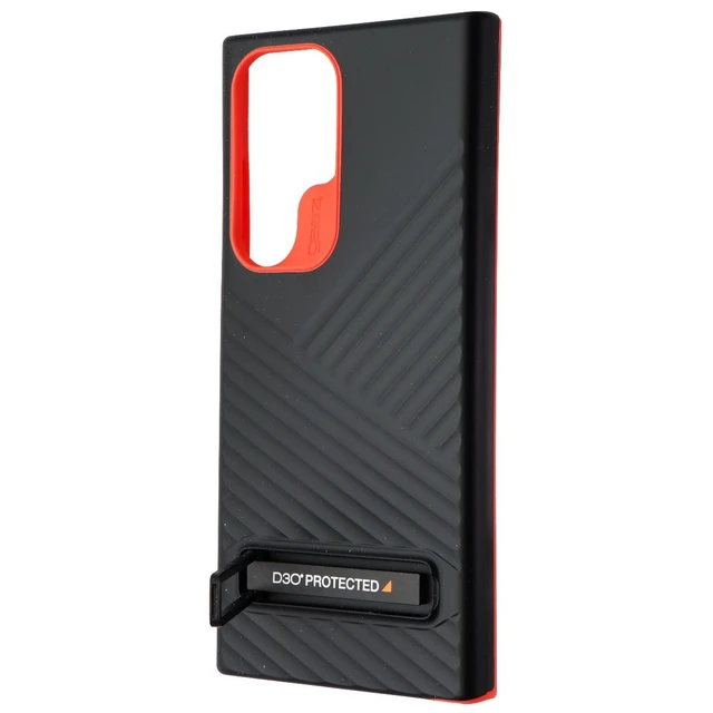 Alt view image 2 of 3 - ZAGG Gear4 Battersea Kickstand Case for Samsung Galaxy S23 Ultra - Black/Red