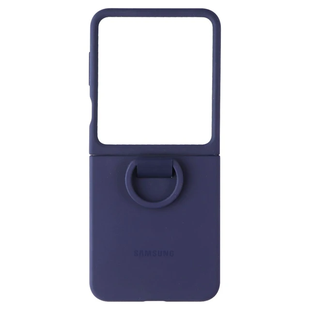 Alt view image 3 of 4 - Samsung Official Silicone Case with Ring for Galaxy Z Flip6 / Z Flip7 FE - Navy