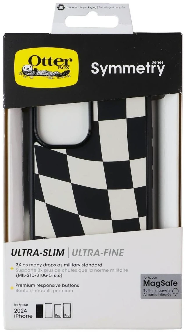 Main image of OtterBox Symmetry Series MagSafe Case for iPhone 16 - Wavy Charcoal/Black