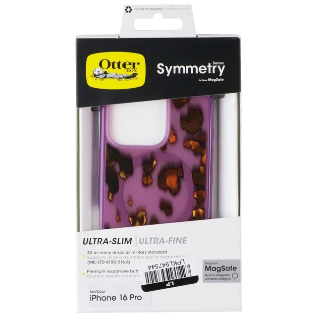 Alt view image 4 of 5 - OtterBox Symmetry Series MagSafe Case for Apple iPhone 16 Pro - Leopard Shift