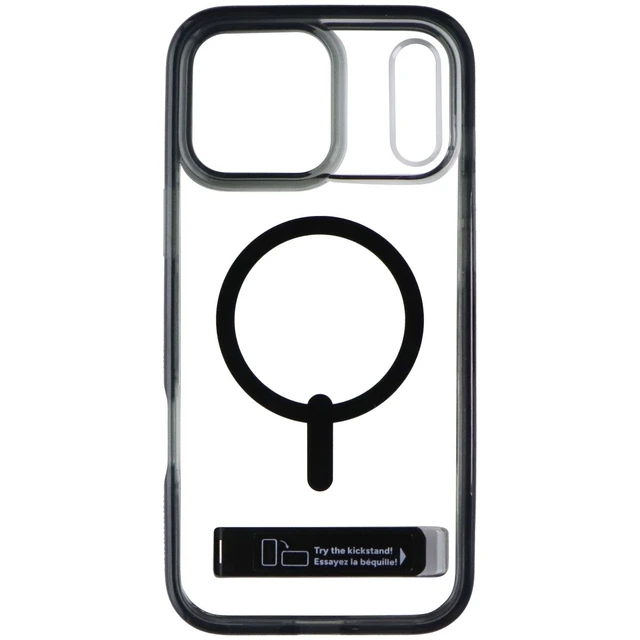 Alt view image 2 of 3 - ZAGG Santa Cruz Snap Case with Kickstand for Apple iPhone 17 Pro Max - Jet Black