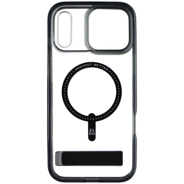 Alt view image 3 of 3 - ZAGG Santa Cruz Snap Case with Kickstand for Apple iPhone 17 Pro Max - Jet Black