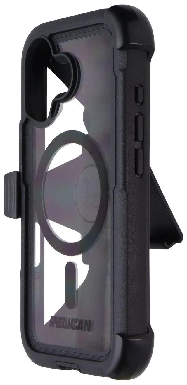 Main image of Pelican Voyager Case + Holster for MagSafe for Apple iPhone 17 - Black/Clear