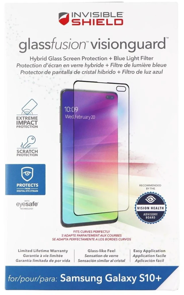 Main image of ZAGG Invisible Shield (GlassFusion VisionGuard) Screen Protector for Galaxy S10+
