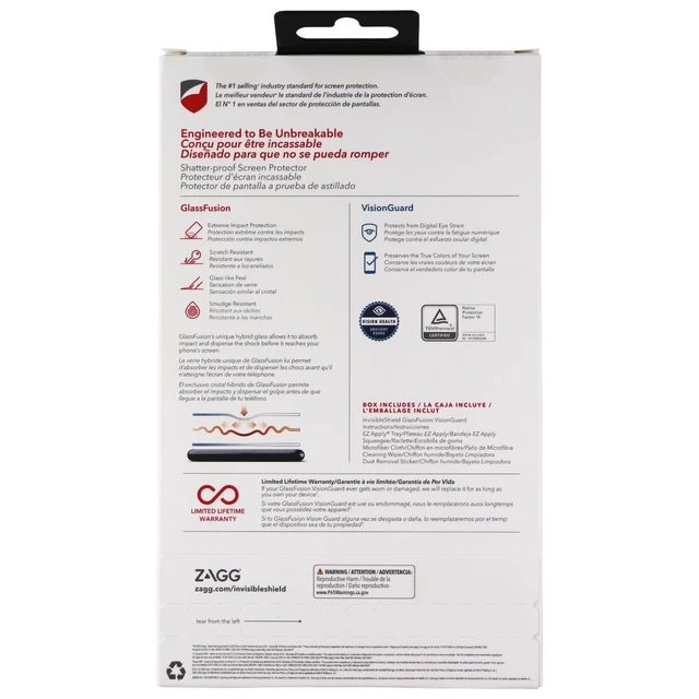 Alt view image 2 of 3 - ZAGG Invisible Shield (GlassFusion VisionGuard) Screen Protector for Galaxy S10+