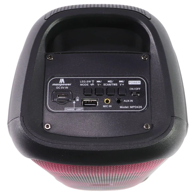 Alt view image 4 of 5 - Maxpower Aura 2500 Watt Portable Bluetooth Speak with Microphone - Black