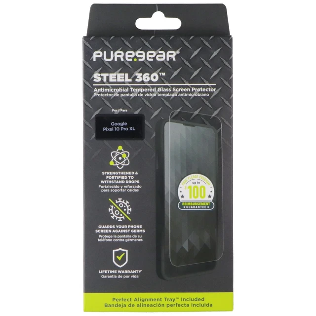 Alt view image 2 of 2 - PureGear Steel 360 Tempered Glass Screen Protector for Google Pixel 10 Pro XL
