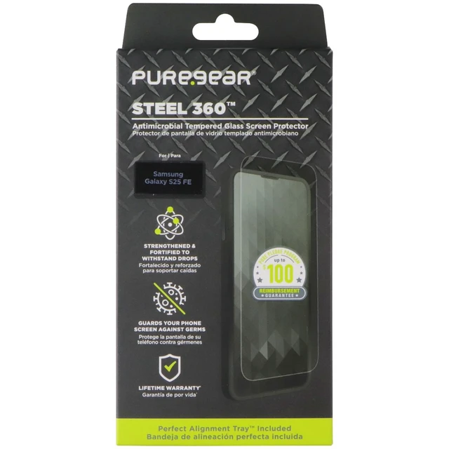Alt view image 2 of 2 - PureGear Steel 360 Tempered Glass Screen Protector for Samsung Galaxy S25 FE