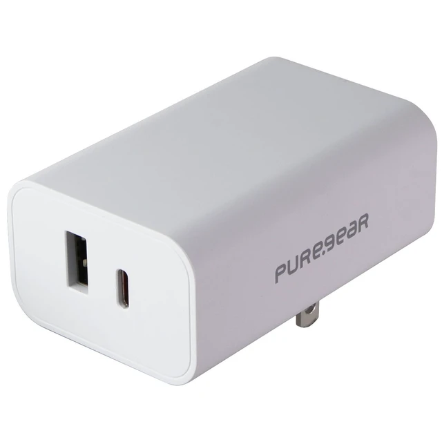 Alt view image 2 of 4 - PureGear LightSpeed (42W) USB-C and USB-A Wall Charger - White (63978PG)