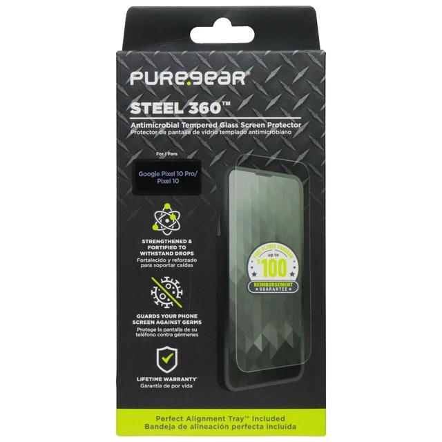 Alt view image 2 of 2 - PureGear Steel 360 Tempered Glass Screen Protector for Google Pixel 10/10 Pro