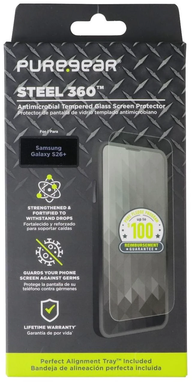 Main image of PureGear Steel 360 Tempered Glass Screen Protector for Samsung Galaxy S26+ Plus
