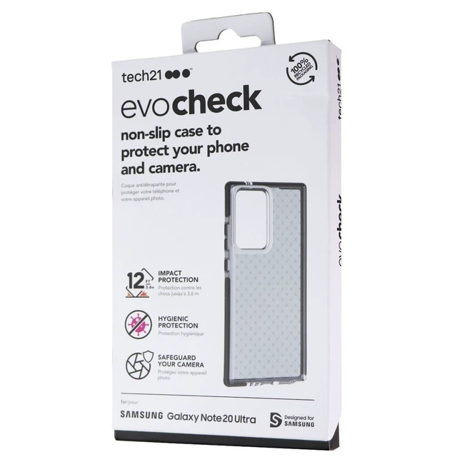 Alt view image 4 of 4 - Tech21 Evo Check Gel Case for Samsung Galaxy Note20 Ultra - Smokey Black