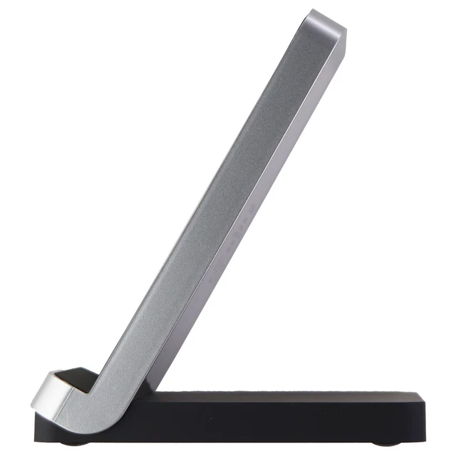 Alt view image 4 of 4 - PureGear 15-Watt Fast Wireless Charging Stand for Qi Smartphones - Black/Silver