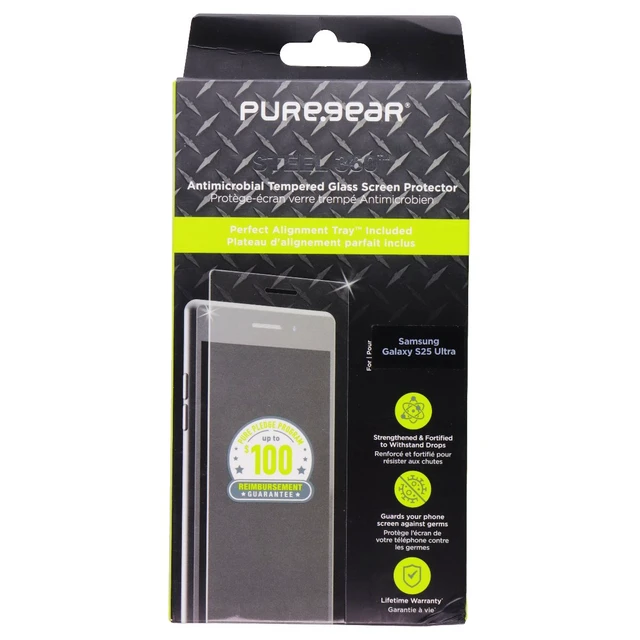 Alt view image 2 of 2 - PureGear Steel 360 Tempered Glass Screen Protector for Samsung Galaxy S25 Ultra